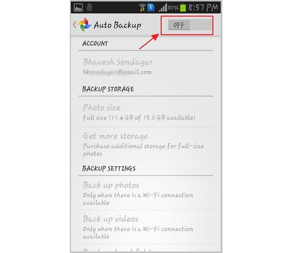 How do I delete Google auto backup photos