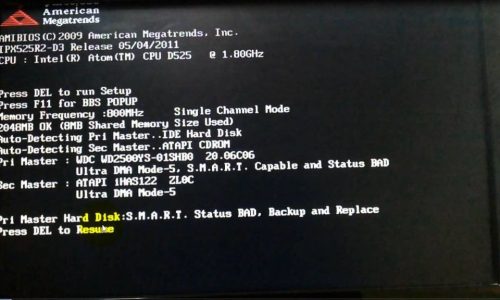 What does smart status bad backup and replace mean?
