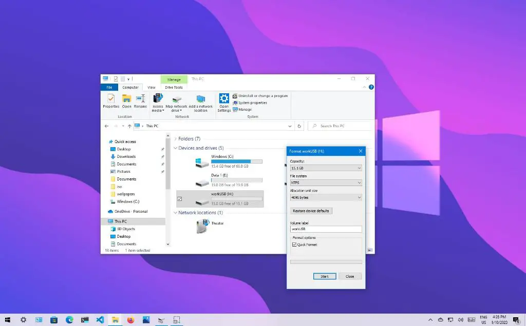 How to format Windows 10 with USB