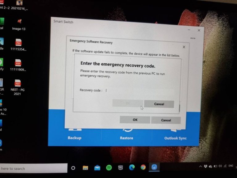 smart switch emergency recovery code s9