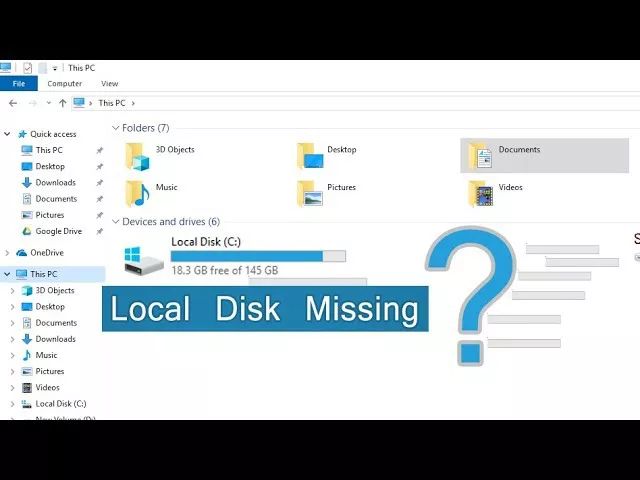 Why is my hard drive missing Windows 10