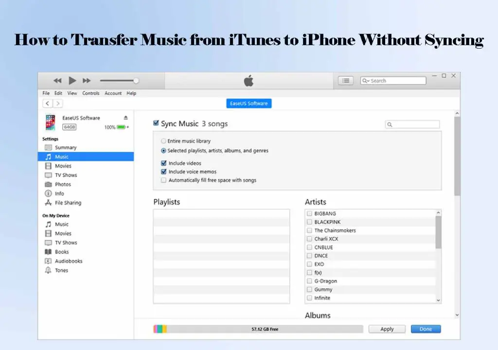 How to transfer music from iTunes to iPhone without Apple Music