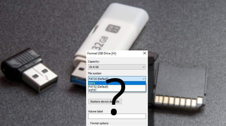 Should flash drive be formatted NTFS or FAT32