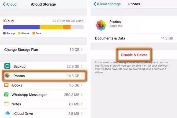 How do I clear iCloud storage after deleting photos